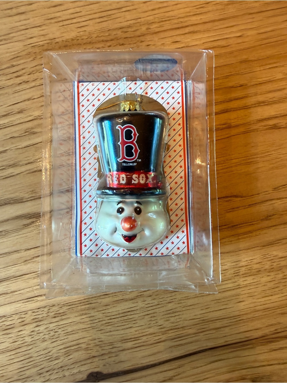 Boston Red Sox MLB Top Hat Snowman Blown Glass Ornament - New!